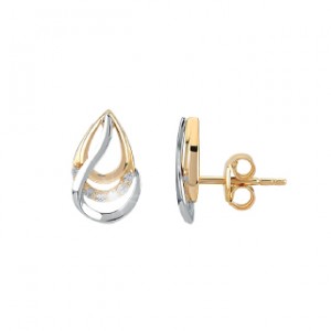 Gold earrings 10kt, CV1345BO